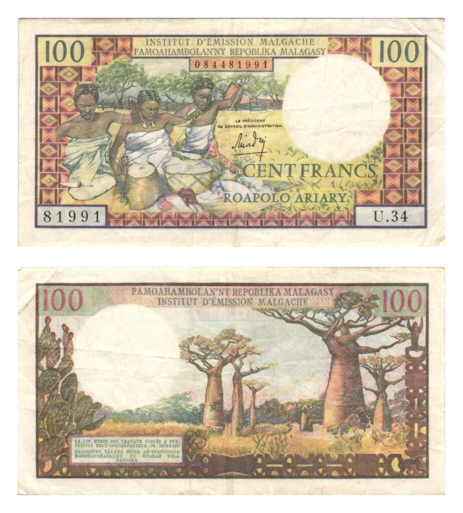 MADAGASCAR 100 francs ND VF