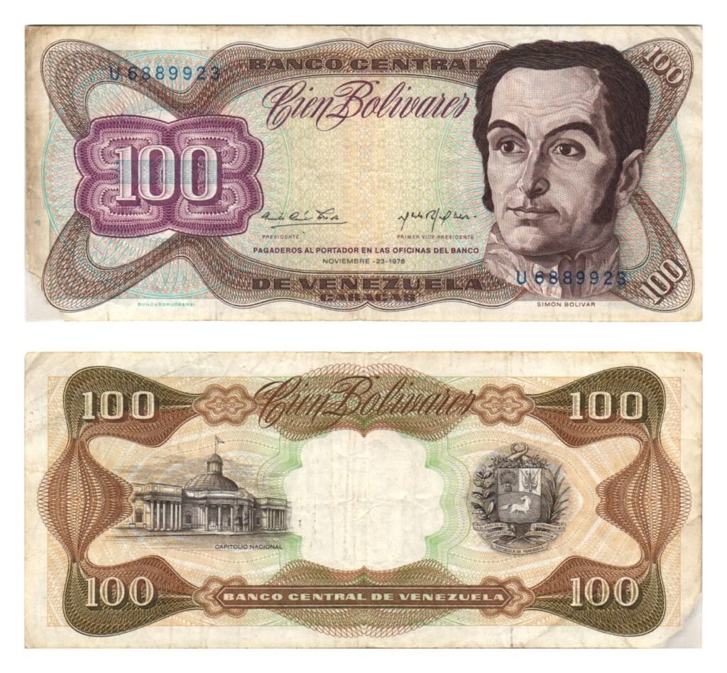 VENEZUELA 100 bolivares 1976 VF