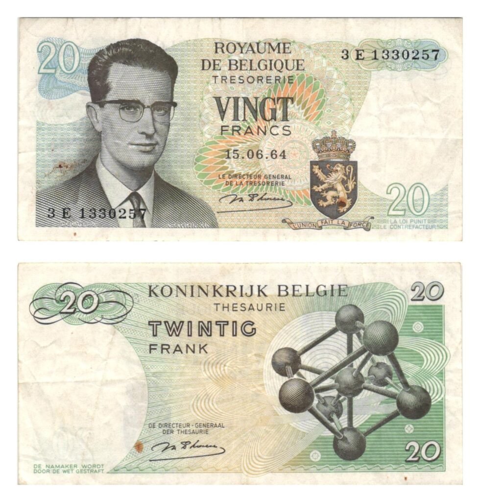 BELGIUM 20 francs 1964 VF