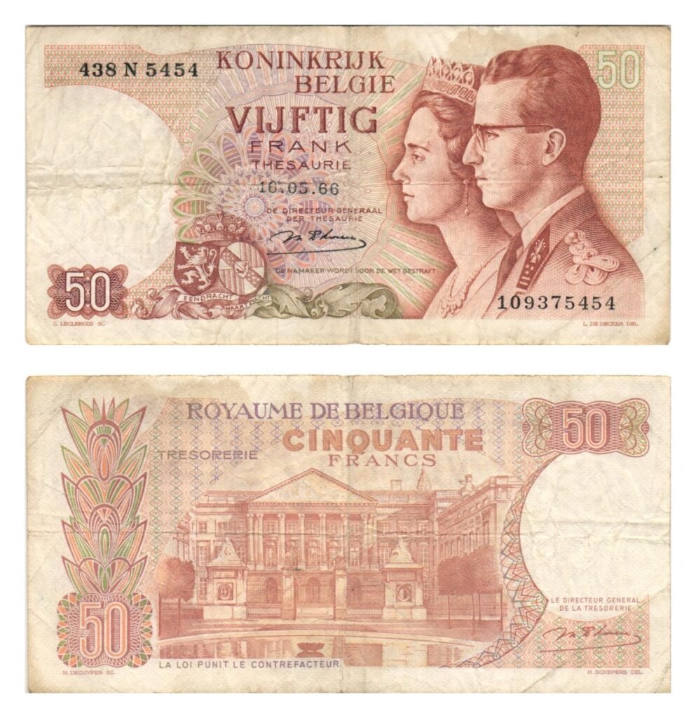 BELGIUM 50 francs 1966 VF