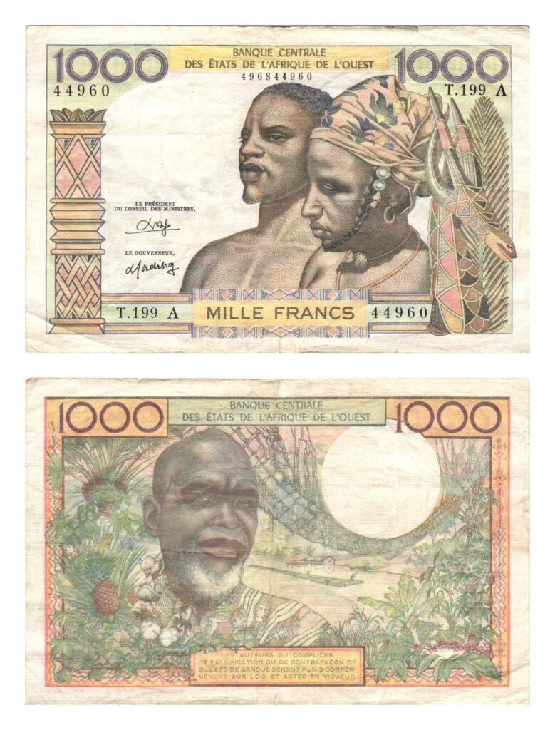 WEST AFRICAN STATES 1000 francs ND VF