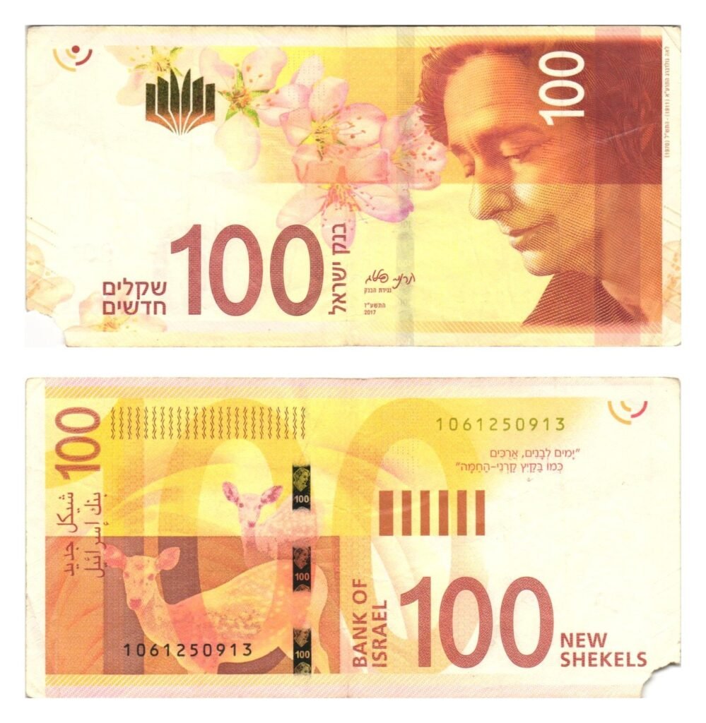 ISRAEL 100 shekels 2017 / part missing / VG