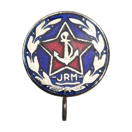YUGOSLAVIA Yugoslav Navy - JRM / anchor and red star / vintage enameled lapel pin
