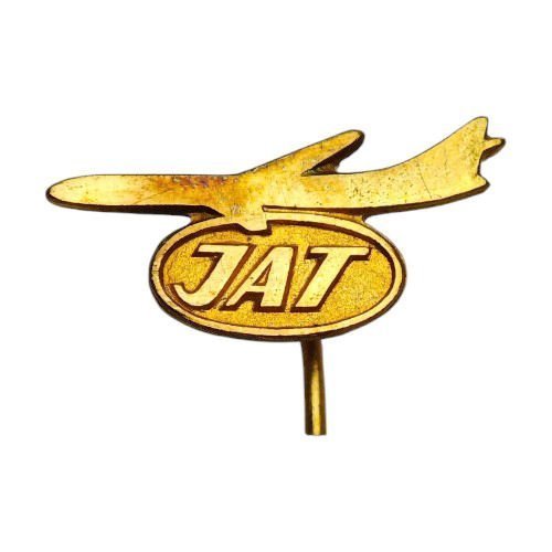 YUGOSLAVIA JAT Yugoslav Airlines / airplane and logo / vintage lapel pin