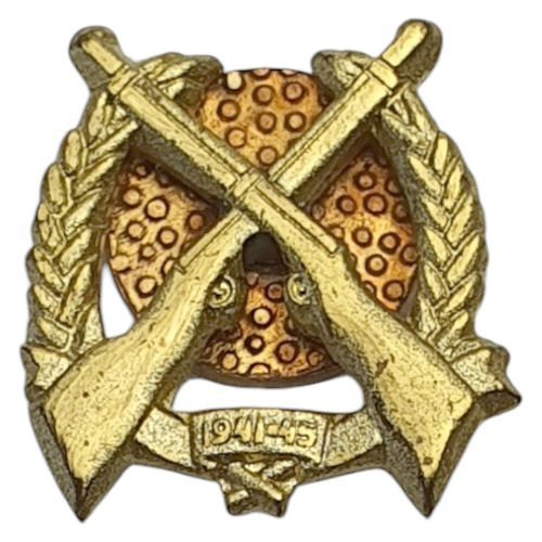 YUGOSLAVIA Yugoslav People's Army infantry collar insignia / early type / 1941–1945 inscription / IKOM Zagreb