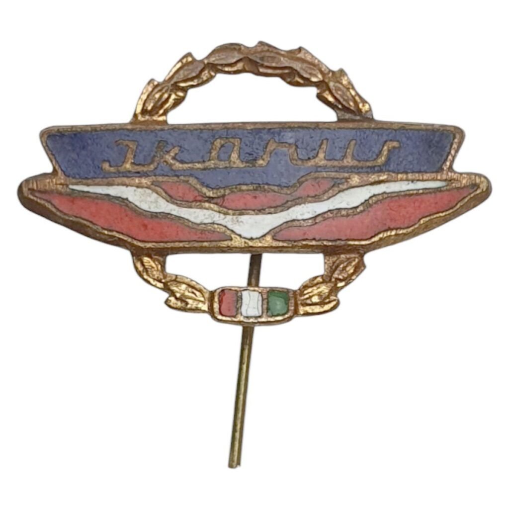 HUNGARY Ikarus Bus and Coach Works vintage enameled lapel pin
