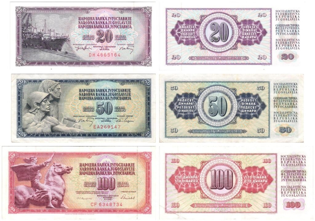 YUGOSLAVIA 20, 50, 100 dinara / banknotes lot / 3 pcs.
