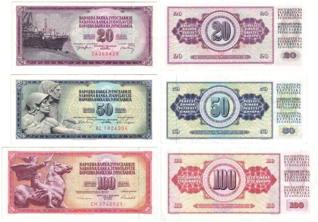 YUGOSLAVIA 20, 50, 100 dinara / banknotes lot / 3 pcs.