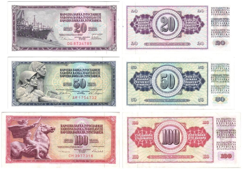 YUGOSLAVIA 20, 50, 100 dinara / banknotes lot / 3 pcs.