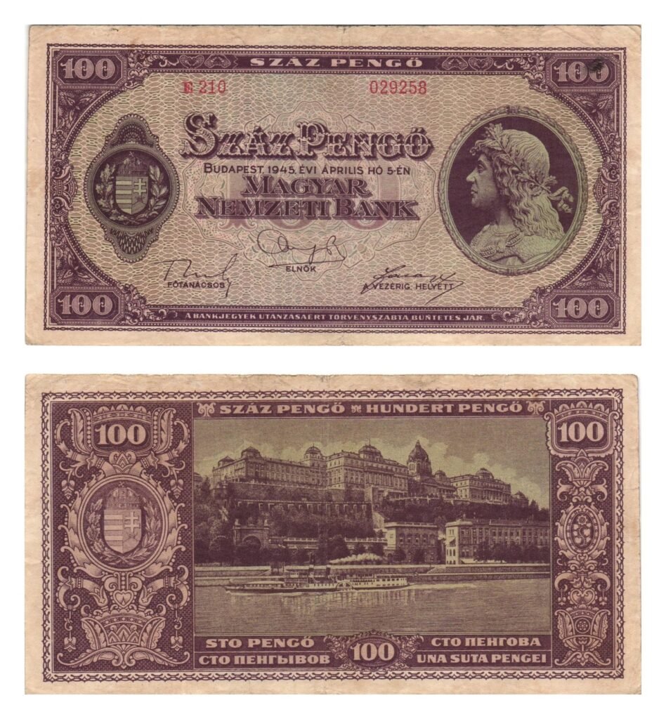 MAĐARSKA 100 pengő 1945 VF