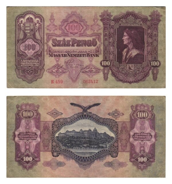 HUNGARY 100 pengo 1930 VF