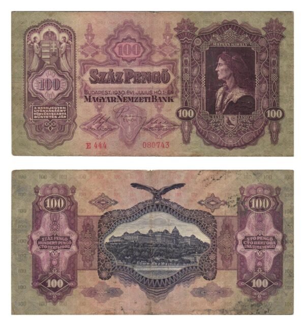 HUNGARY 100 pengo 1930 VF
