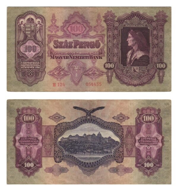 HUNGARY 100 pengo 1930 VF