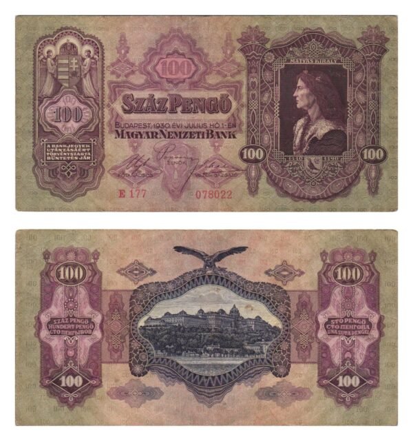 HUNGARY 100 pengo 1930 VF