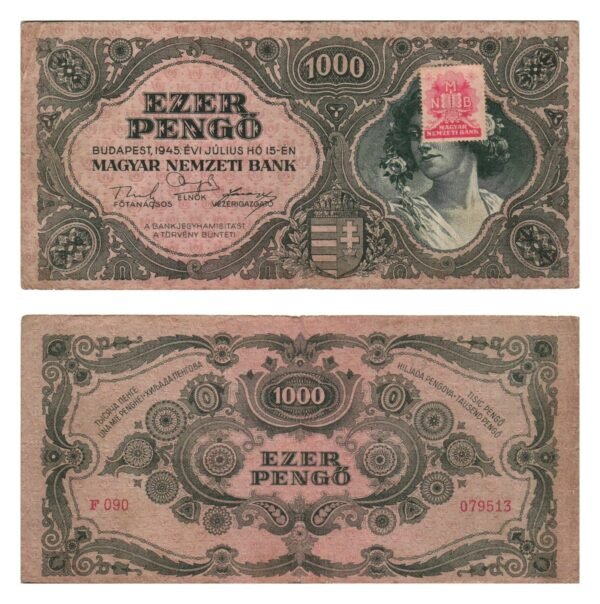 HUNGARY 1000 pengo 1945 / With MNB stamp / VF