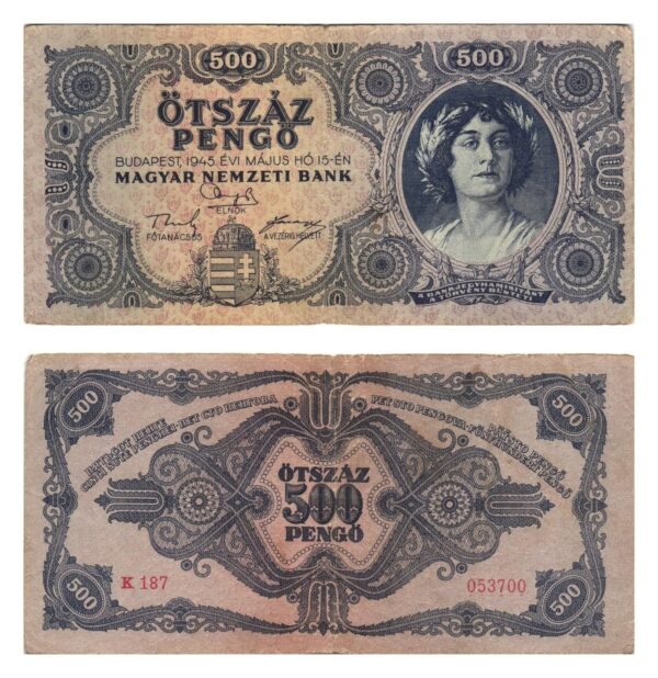HUNGARY 500 pengo 1945 VF