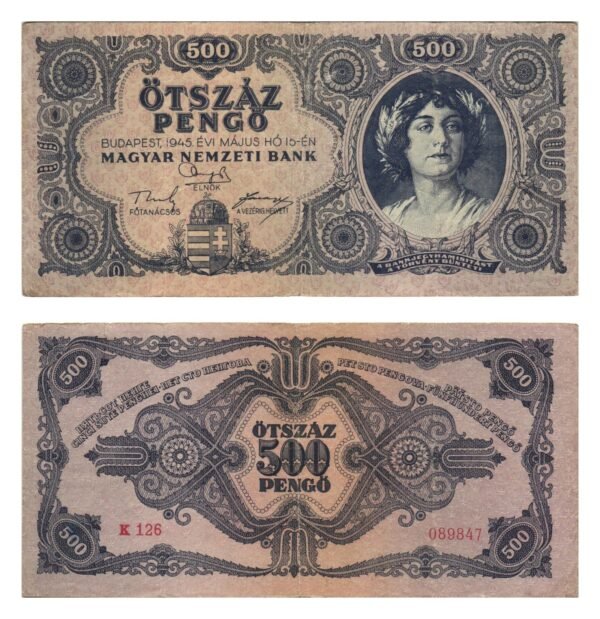 HUNGARY 500 pengo 1945 VF