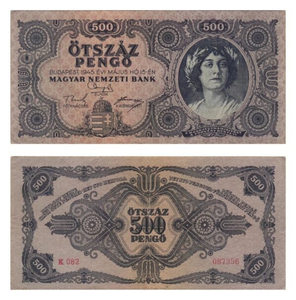 HUNGARY 500 pengo 1945 VF