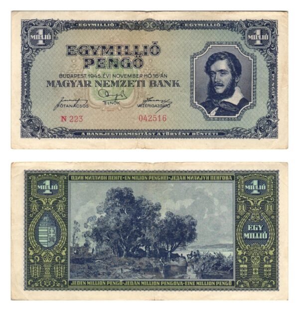 HUNGARY 1 million pengo 1945 VF