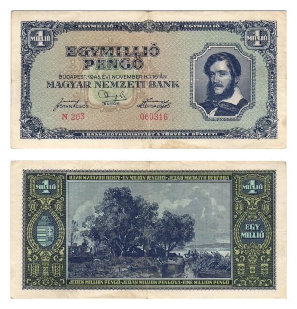 HUNGARY 1 million pengo 1945 VF