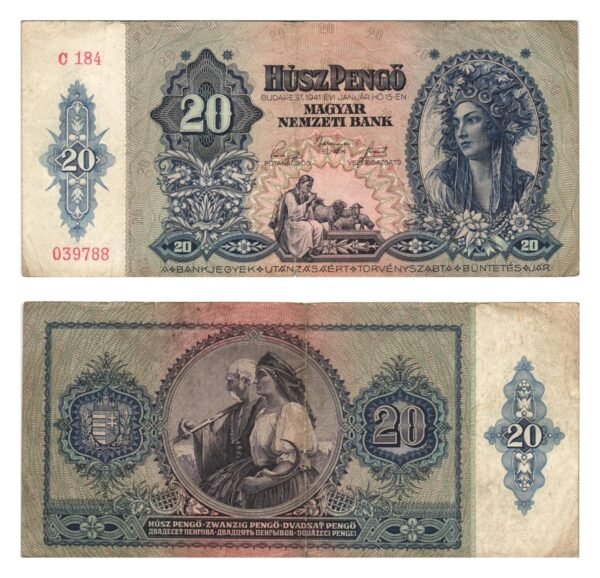 HUNGARY 20 pengo 1941 VF