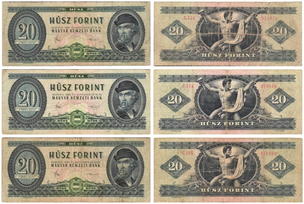 HUNGARY 20 forint 1980 / banknotes lot / 3 pcs.