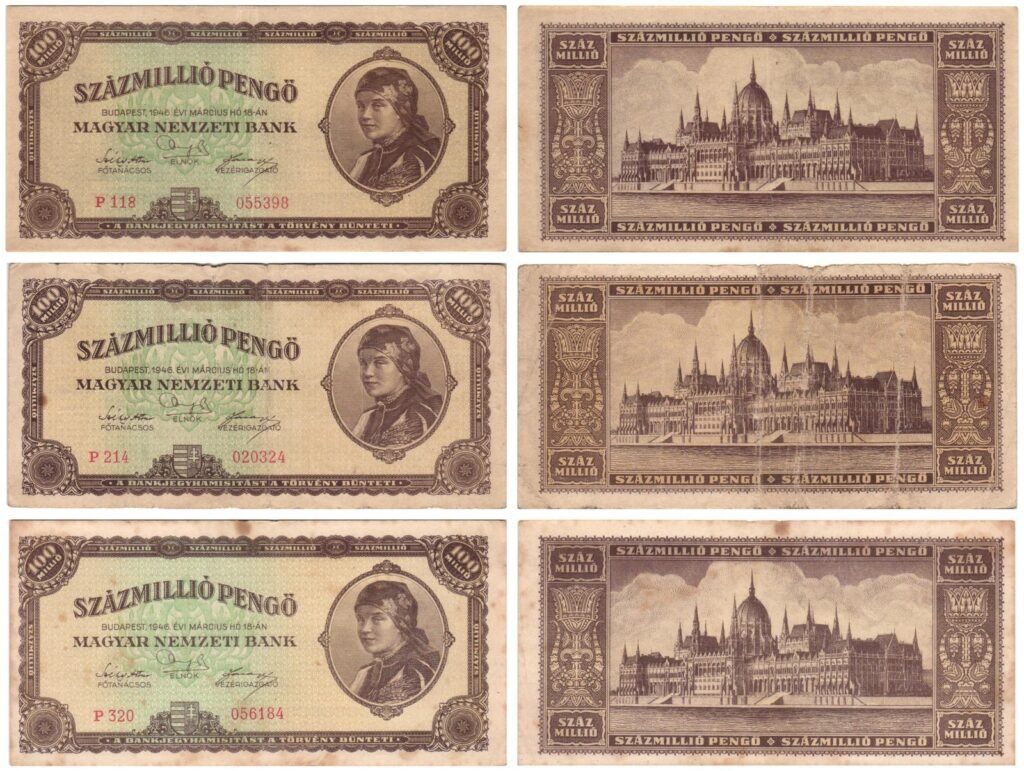 HUNGARY 100 million pengo 1946 / banknotes lot / 3 pcs.