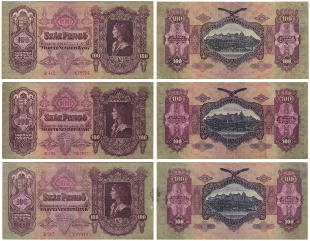 HUNGARY 100 pengo 1930 / banknotes lot / 3 pcs.