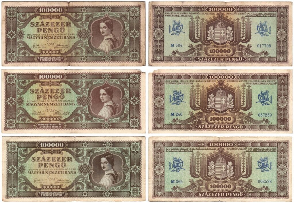 HUNGARY 100000 pengo 1945 / banknotes lot / 3 pcs.