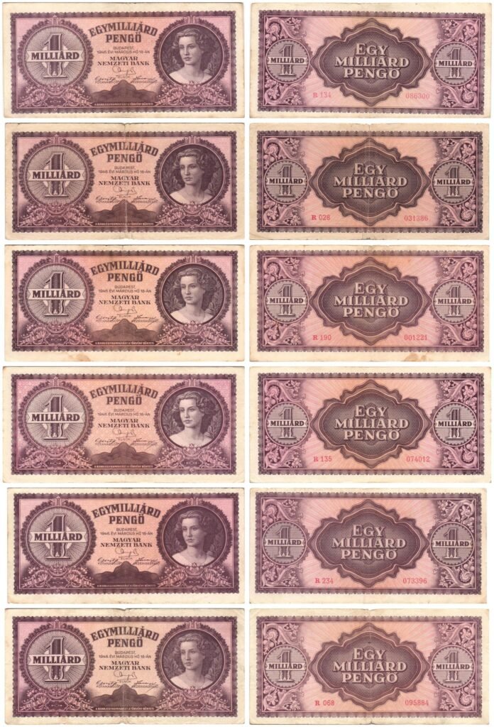 HUNGARY 1 billion pengo 1946 / banknotes lot / 6 pcs.