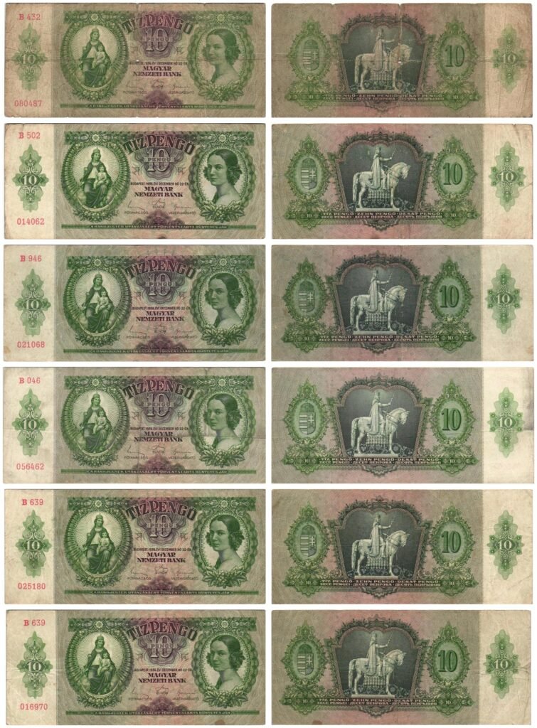 HUNGARY 10 pengo 1936 / banknotes lot / 6 pcs.