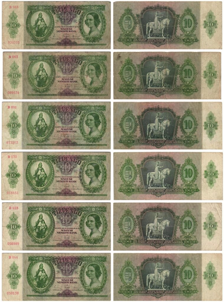 HUNGARY 10 pengo 1936 / banknotes lot / 6 pcs.