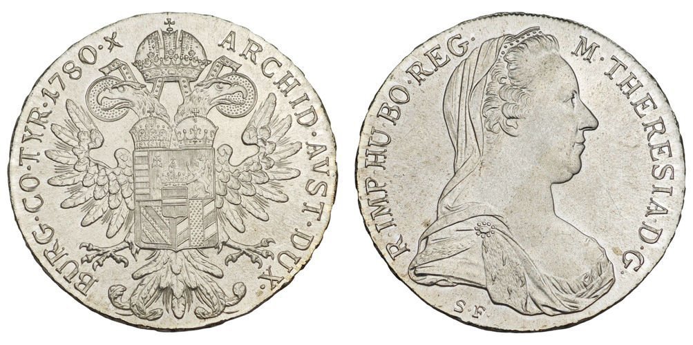 AUSTRIA 1 thaler 1780 / Maria Theresa Thaler restrike / Silver / UNC