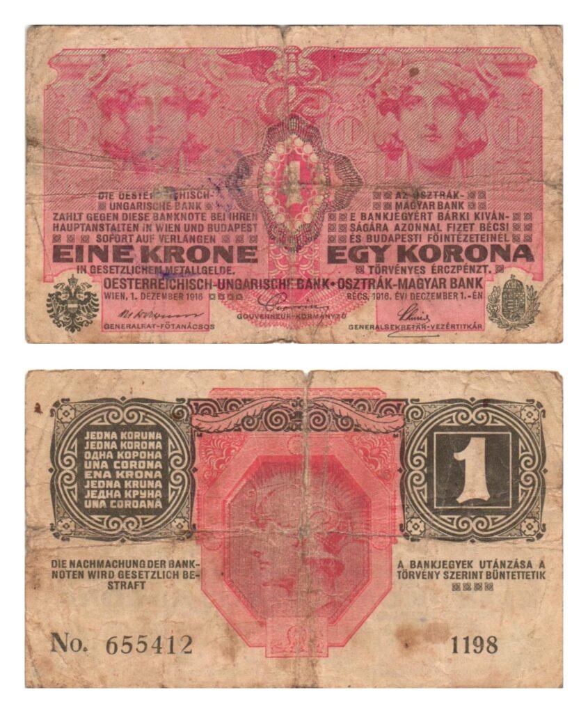 AUSTRIA 1 corona 1916 / con algunos rastros de sello / F