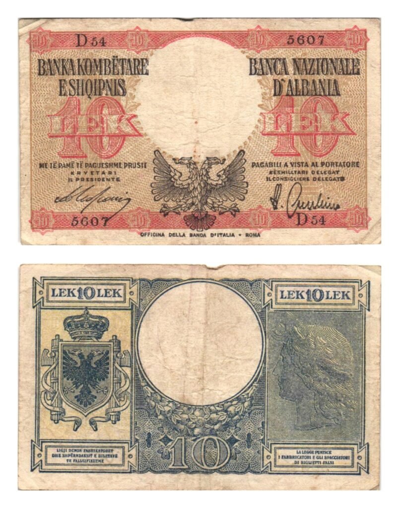 ALBANIA 10 lek 1940 MBC
