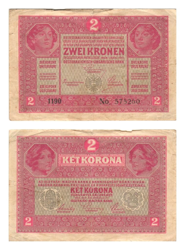 AUSTRIA 2 coronas 1917 MBC