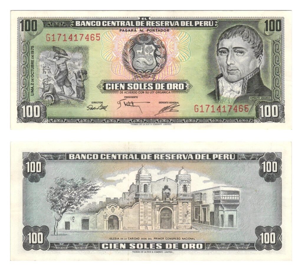 PERÚ 100 soles de oro 1975 EBC