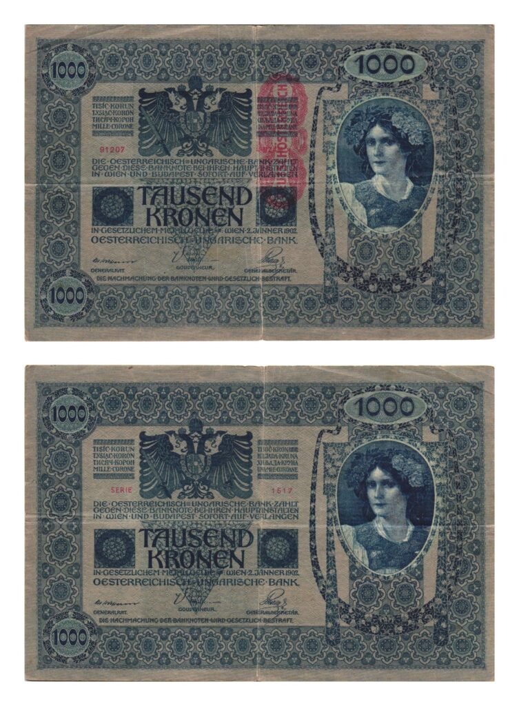 AUSTRIA 1000 coronas SIN FECHA (1919) / Sobreimpresión de Deutschösterreich / MBC