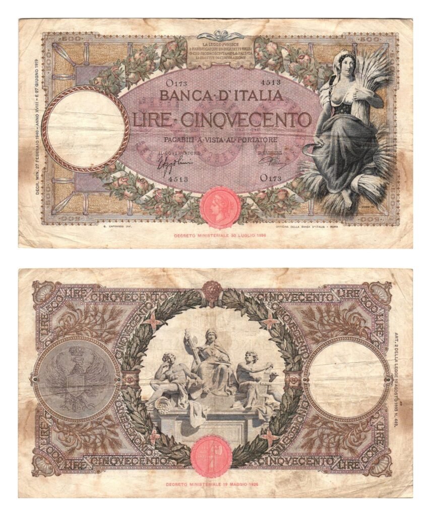 ITALIA 500 liras 1940 / Fecha: 27.02.1940 / MBC-