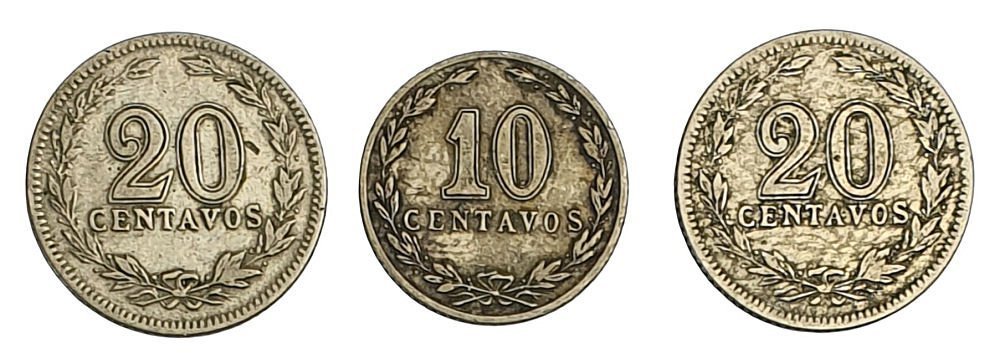 ARGENTINA 10 and 20 centavos / 3 pcs. coins lot
