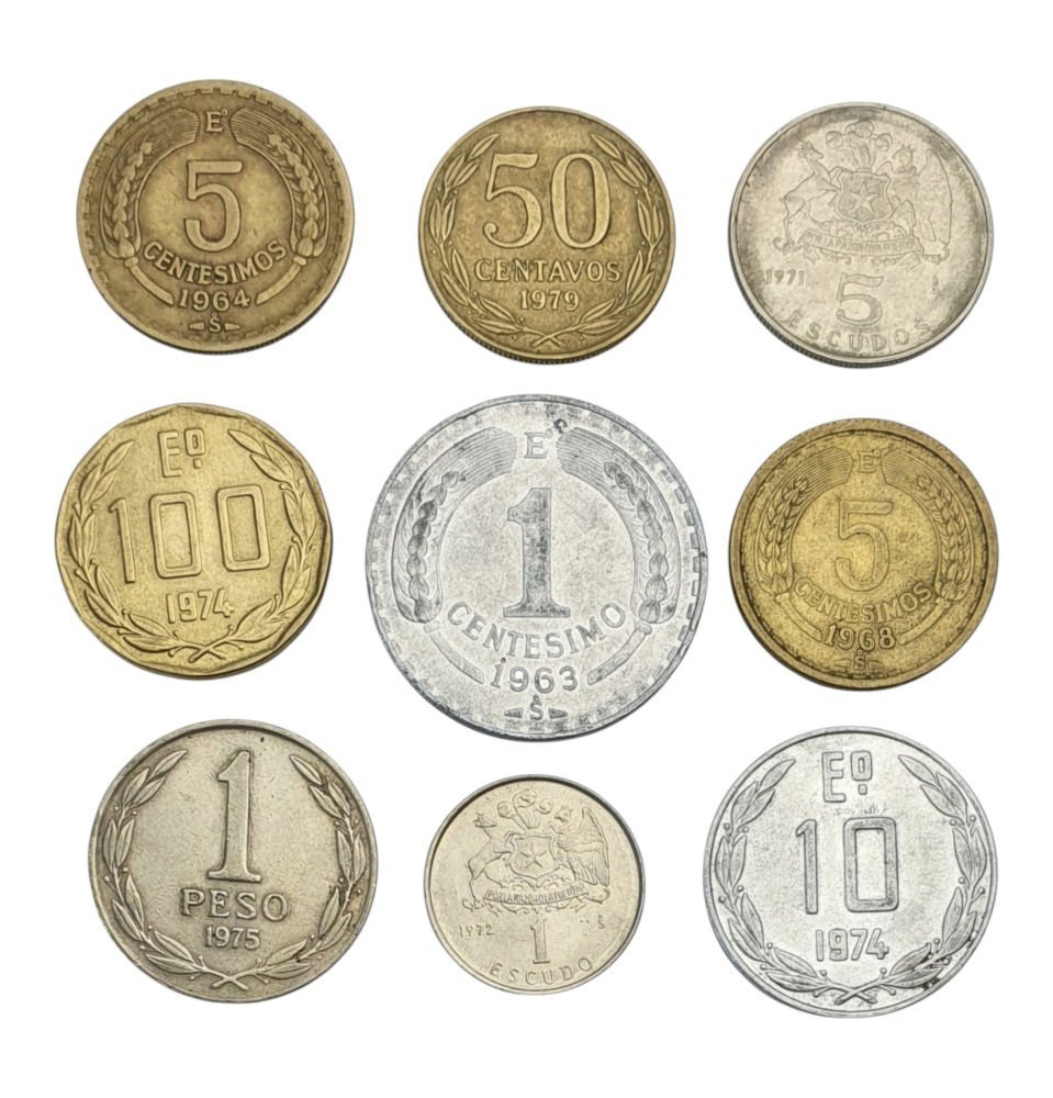 CHILE Mixed denominations / 9 pcs. coins lot