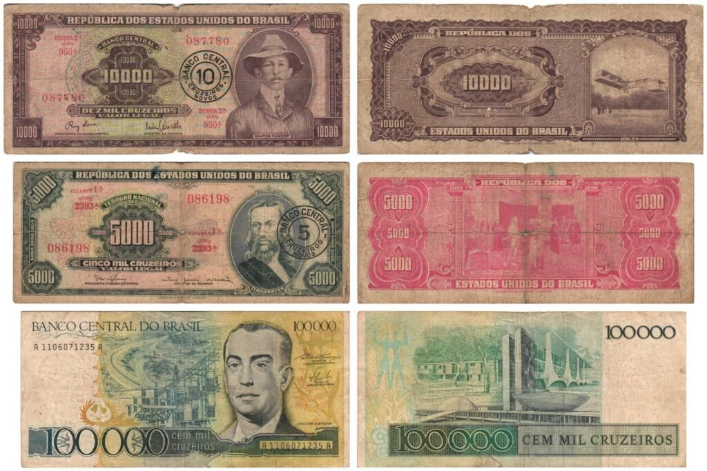 Lote de billetes de BRASIL / 3 piezas.