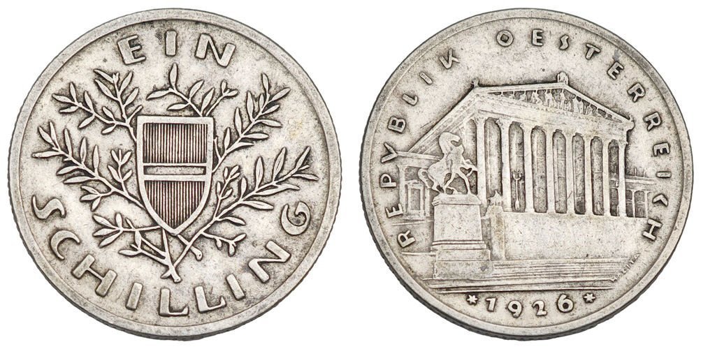 AUSTRIA 1 šiling 1926 / Srebro / VF