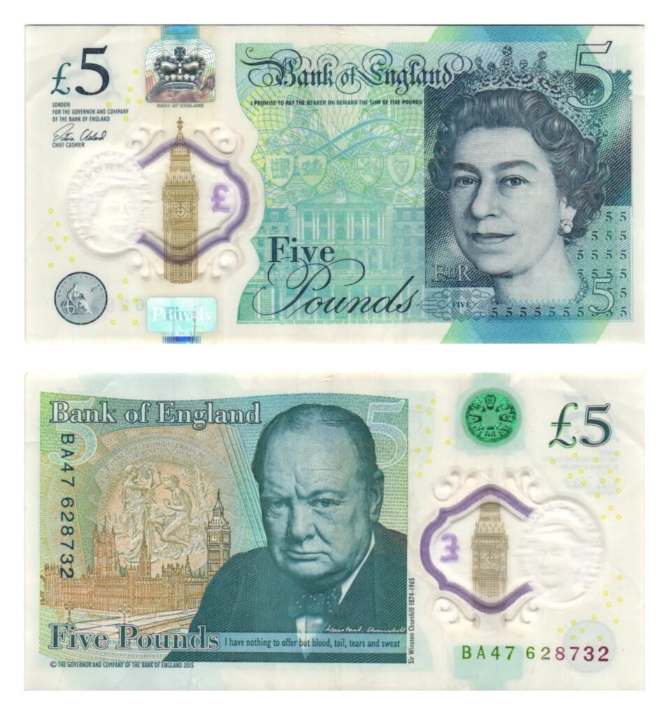 GREAT BRITAIN 5 pounds 2015 / Polymer plastic / VF