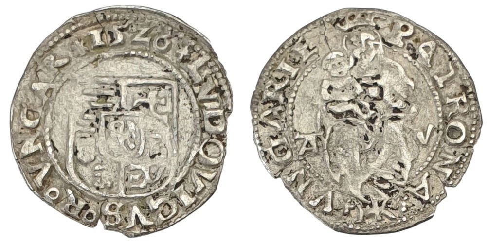 HUNGFARSKA 1 denar 1526 / Ludvik II. / A-V / Srebro / VF